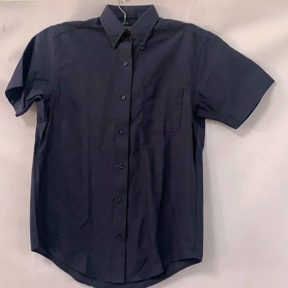 NWOT VAN HEUSEN BLUE BUTTON UP WRINKLE- FREE SHIRT SIZE 0-2/XS